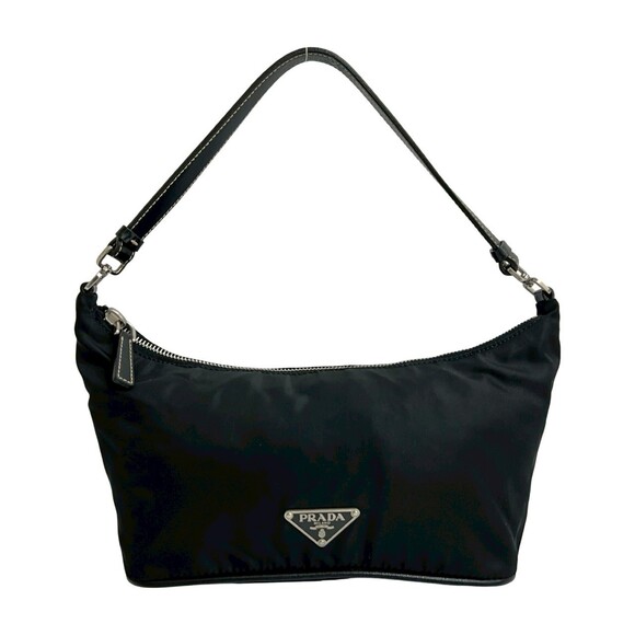PRADA Black Leather Shoulder Bag